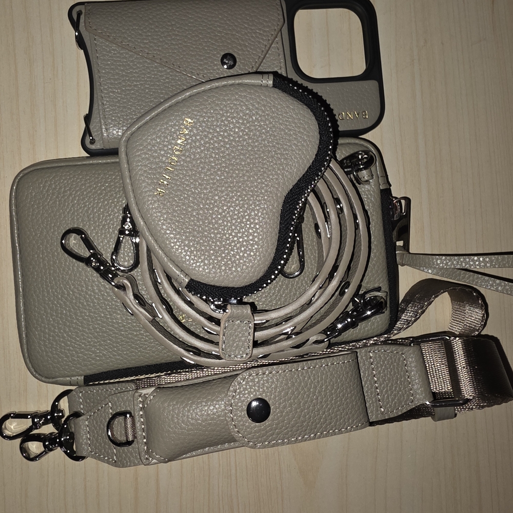 Bandolier Gray Crossbody Phone Case Set
